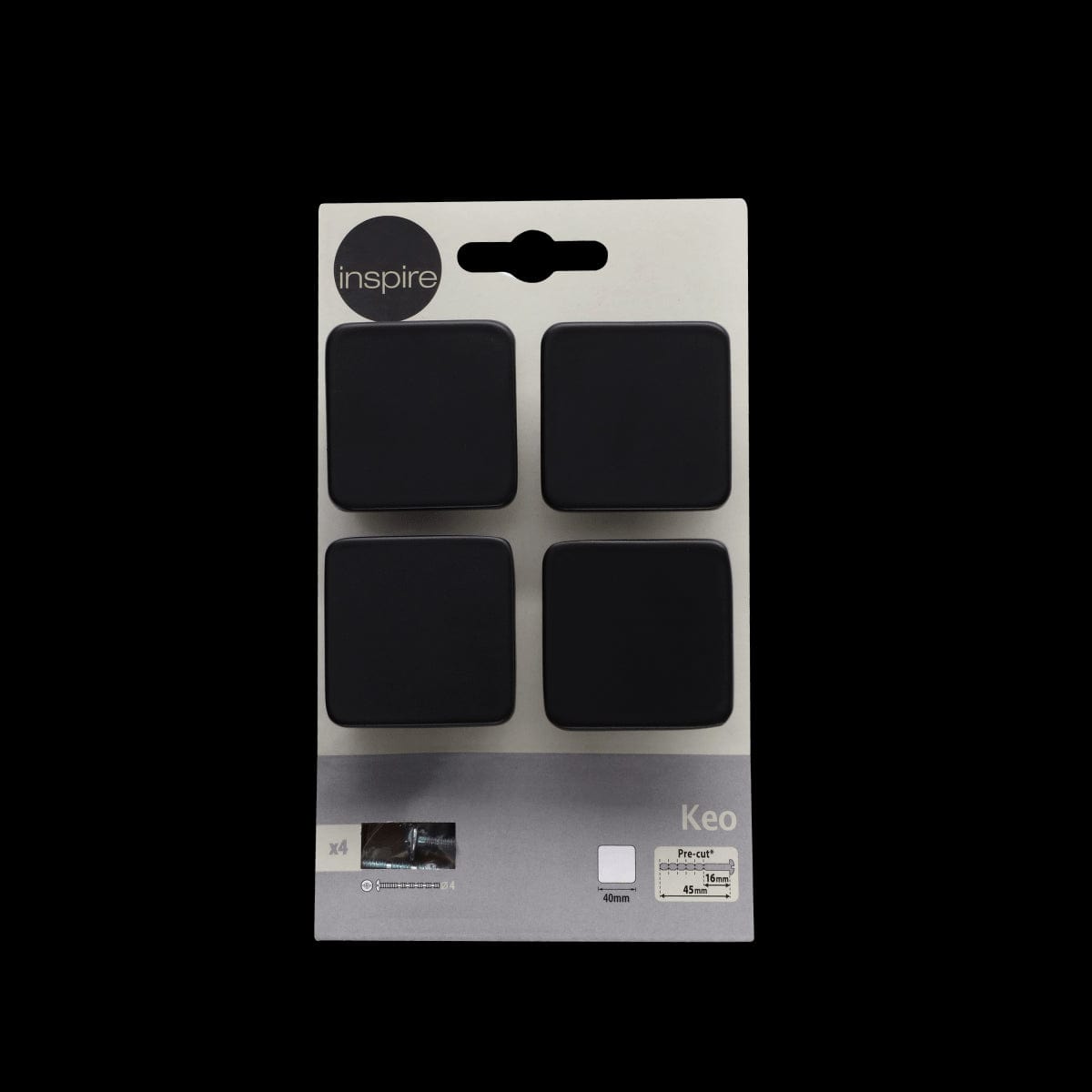 Bricocenter 4 KEO 40 MM BLACK ALUMINIUM KNOBS