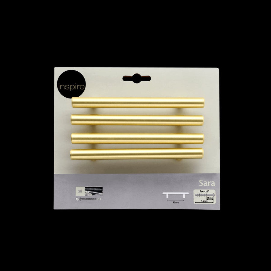 Bricocenter 4 SARA HANDLES WITH 96 MM SPACING IN MATT BRUSHED BRASS