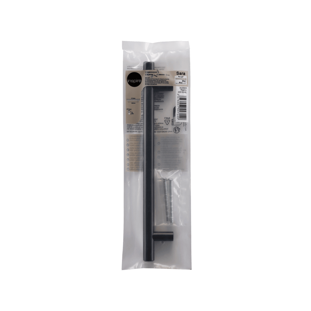 1 HANDLE WILL BE 160 MM CENTRE DISTANCE IN MATT BLACK METAL