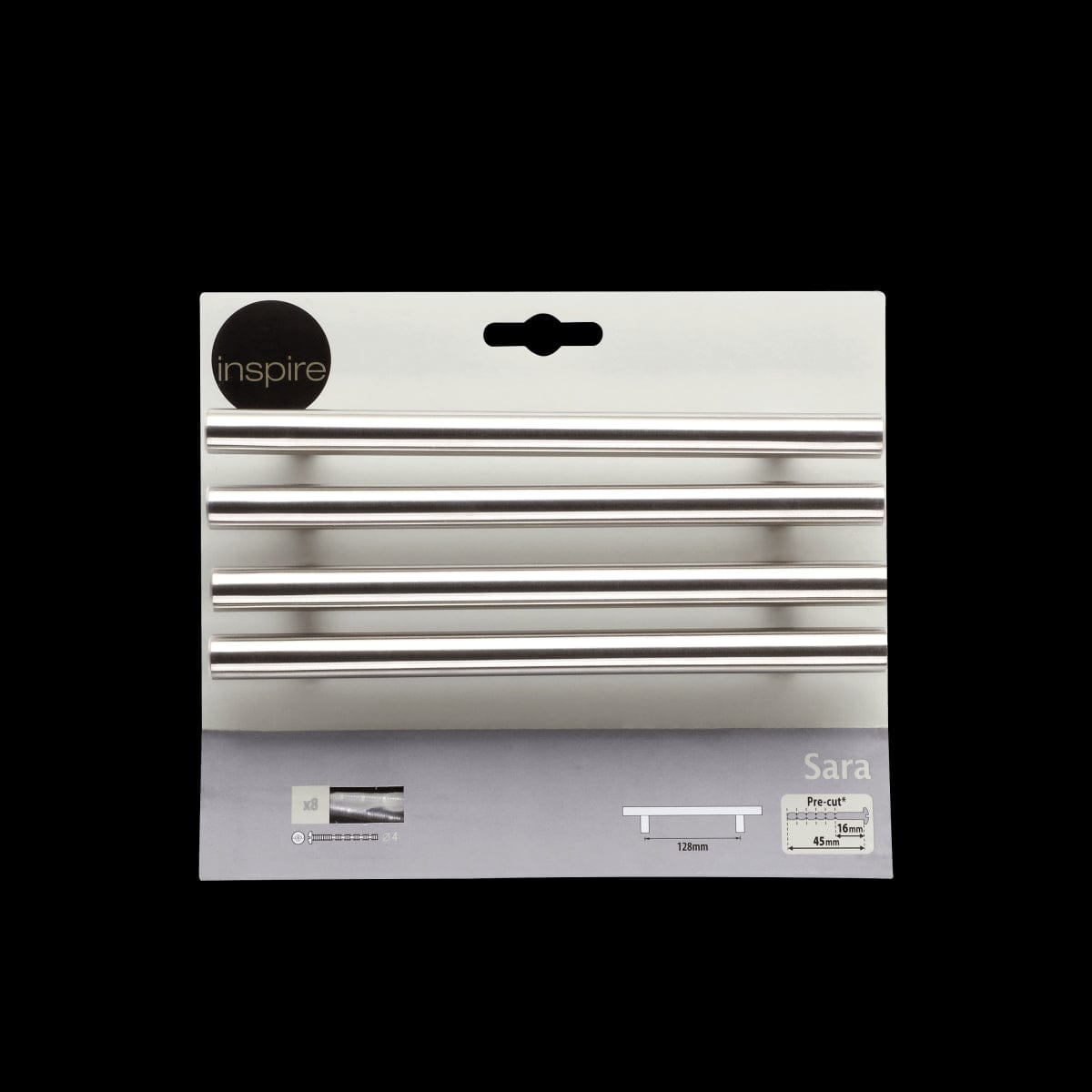 Bricocenter 4 SARA HANDLES WITH 128 MM SPACING IN POLISHED BRUSHED NICKEL