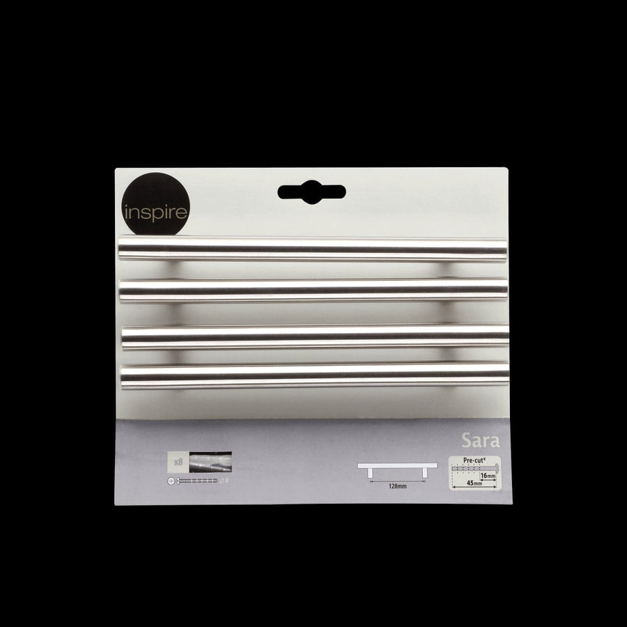 Bricocenter 4 SARA HANDLES WITH 128 MM SPACING IN POLISHED BRUSHED NICKEL