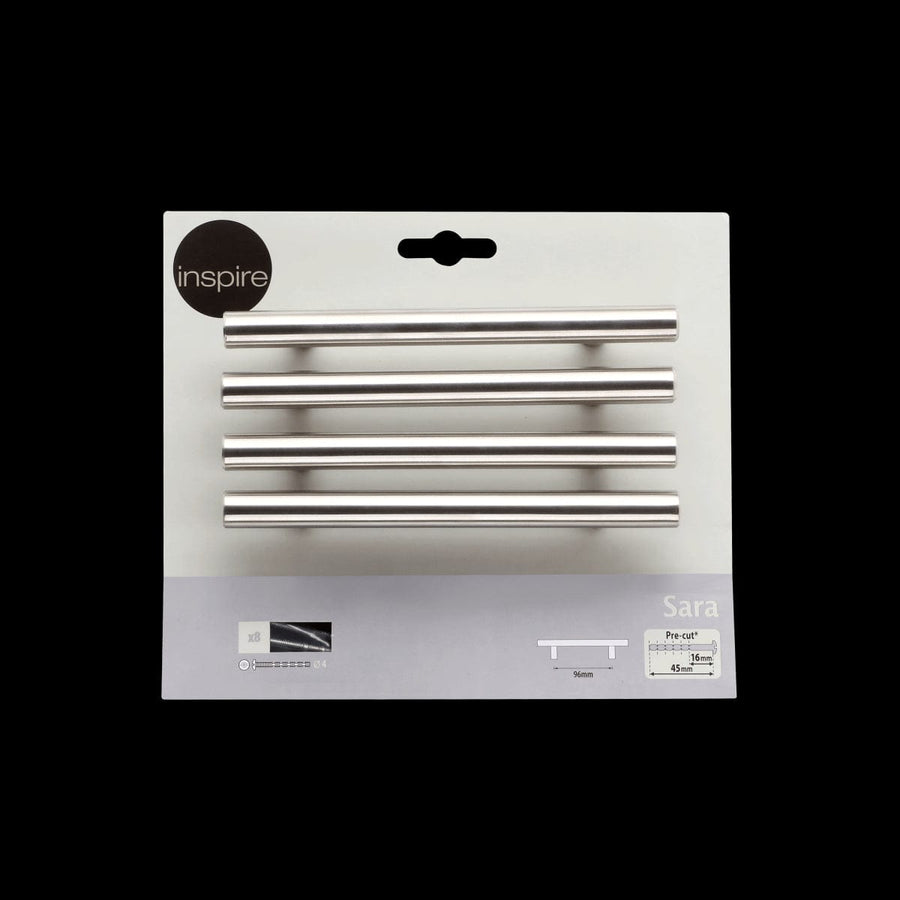 Bricocenter 4 SARA HANDLES WITH 96 MM SPACING IN POLISHED BRUSHED NICKEL