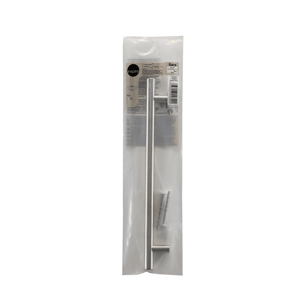 1 SARA HANDLE SPACED 192 MM IN POLISHED BRUSHED NICKEL