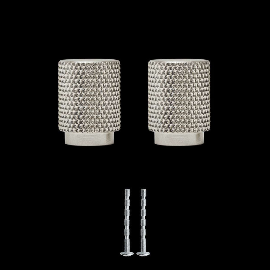 Bricocenter 2 AXEL KNOBS D 18 X H25 MM IN POLISHED BRUSHED NICKEL