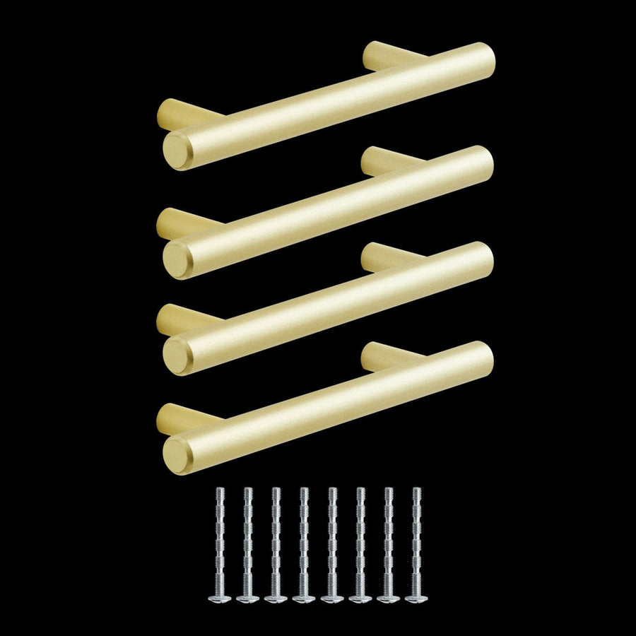 Bricocenter 4 SARA HANDLES WITH 96 MM SPACING IN MATT BRUSHED BRASS