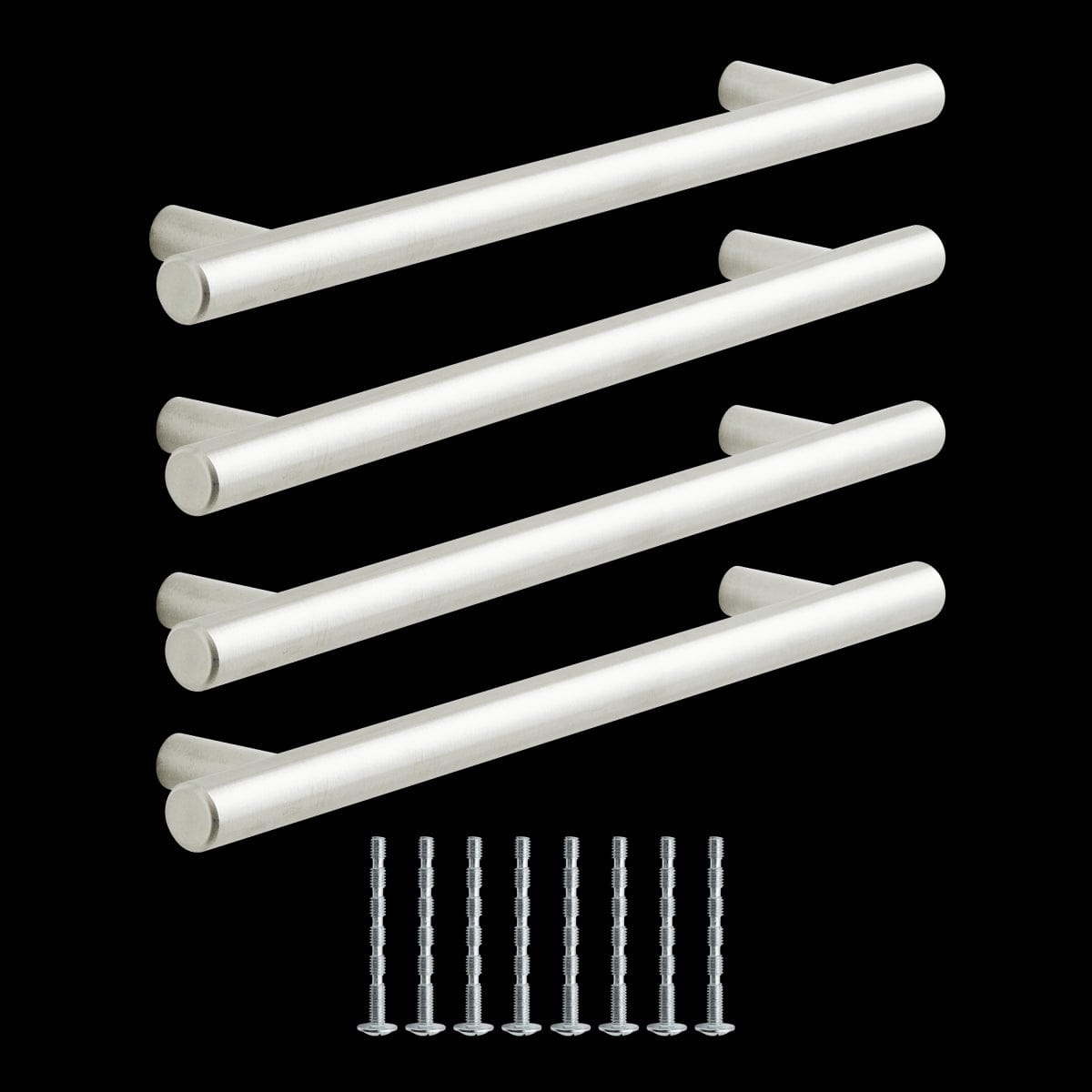 4 SARA HANDLES WITH 160 MM SPACING IN POLISHED BRUSHED NICKEL