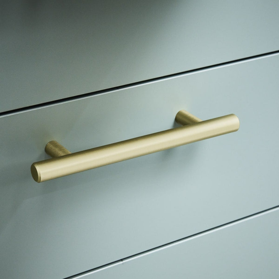 Bricocenter 4 SARA HANDLES WITH 96 MM SPACING IN MATT BRUSHED BRASS