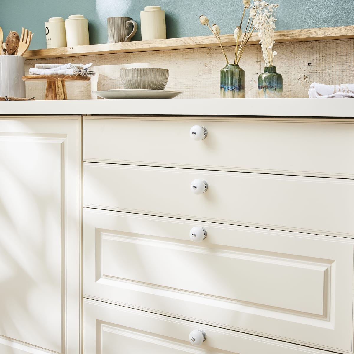 Bricocenter 4 GABI D 40 MM WHITE PORCELAIN KNOBS