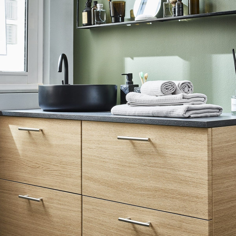 Bricocenter 4 SARA HANDLES WITH 96 MM SPACING IN POLISHED BRUSHED NICKEL