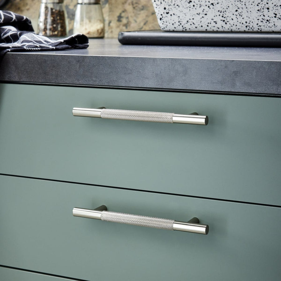 Bricocenter 2 AXEL HANDLES WITH 128 MM CENTRE DISTANCE IN POLISHED BRUSHED NICKEL