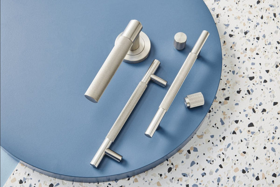 Bricocenter 2 AXEL HANDLES WITH 128 MM CENTRE DISTANCE IN POLISHED BRUSHED NICKEL