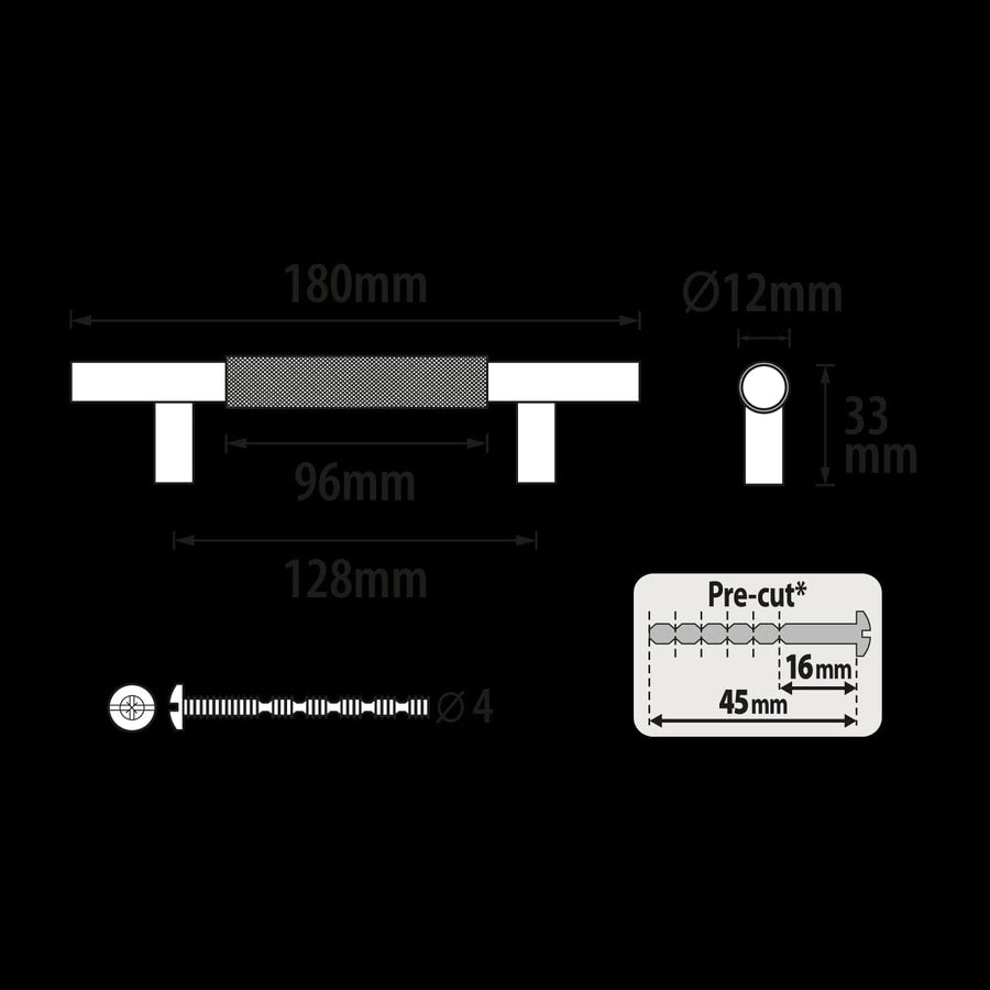 Bricocenter 2 AXEL HANDLES WITH 128 MM CENTRE DISTANCE IN POLISHED BRUSHED NICKEL