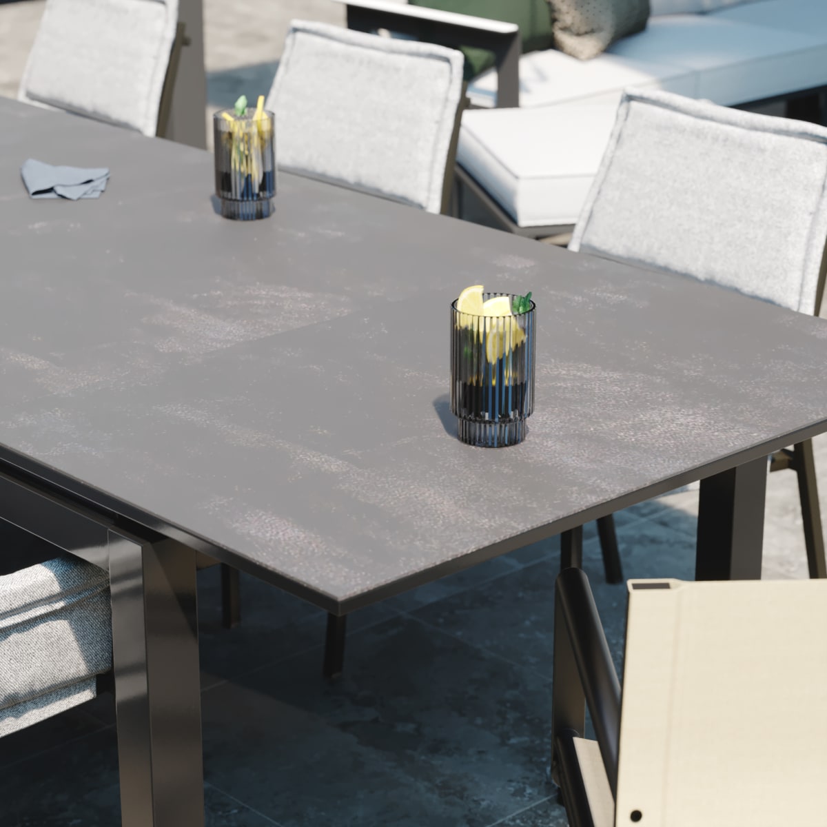 NATERIAL ODYSSEA PREMIUM 6/8 PLACE EXTENSION TABLE 180/240X100X75 ANTHRACITE