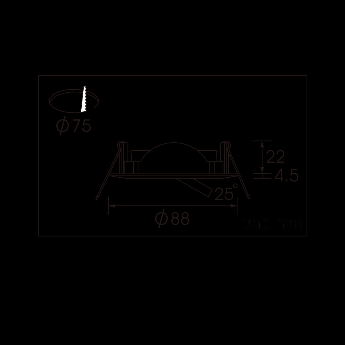 GHIERA PER FARETTO INCASSO BAMA CROMO D7.5 CM ORIENTABILE