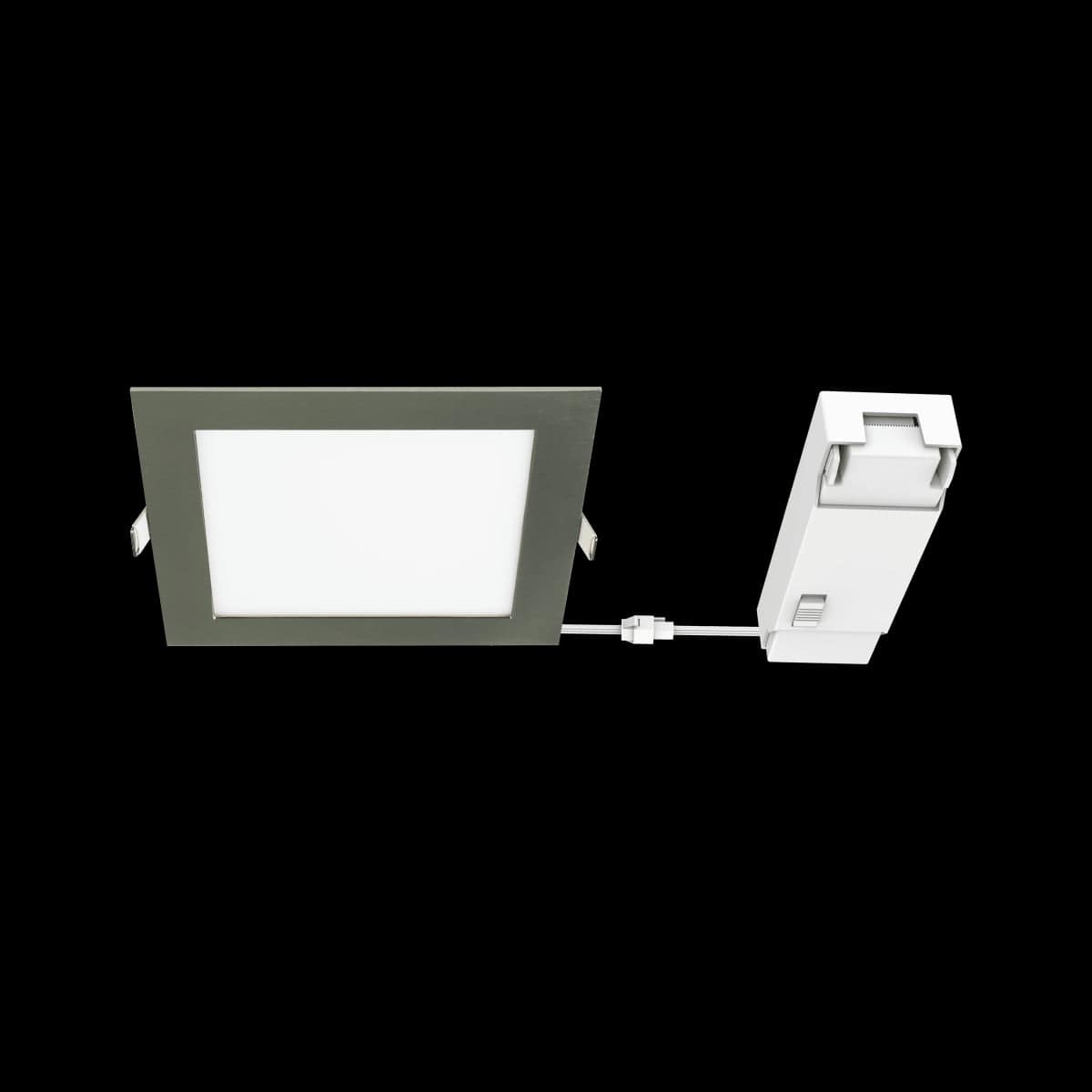 EXTRAFLAT NIKEL SATIN FINISHED 15.5x15.5CM LED REFLECTOR 1500LM CCT DIMMERABLE IP44