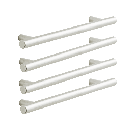 4 SARA HANDLES WITH 160 MM SPACING IN POLISHED BRUSHED NICKEL
