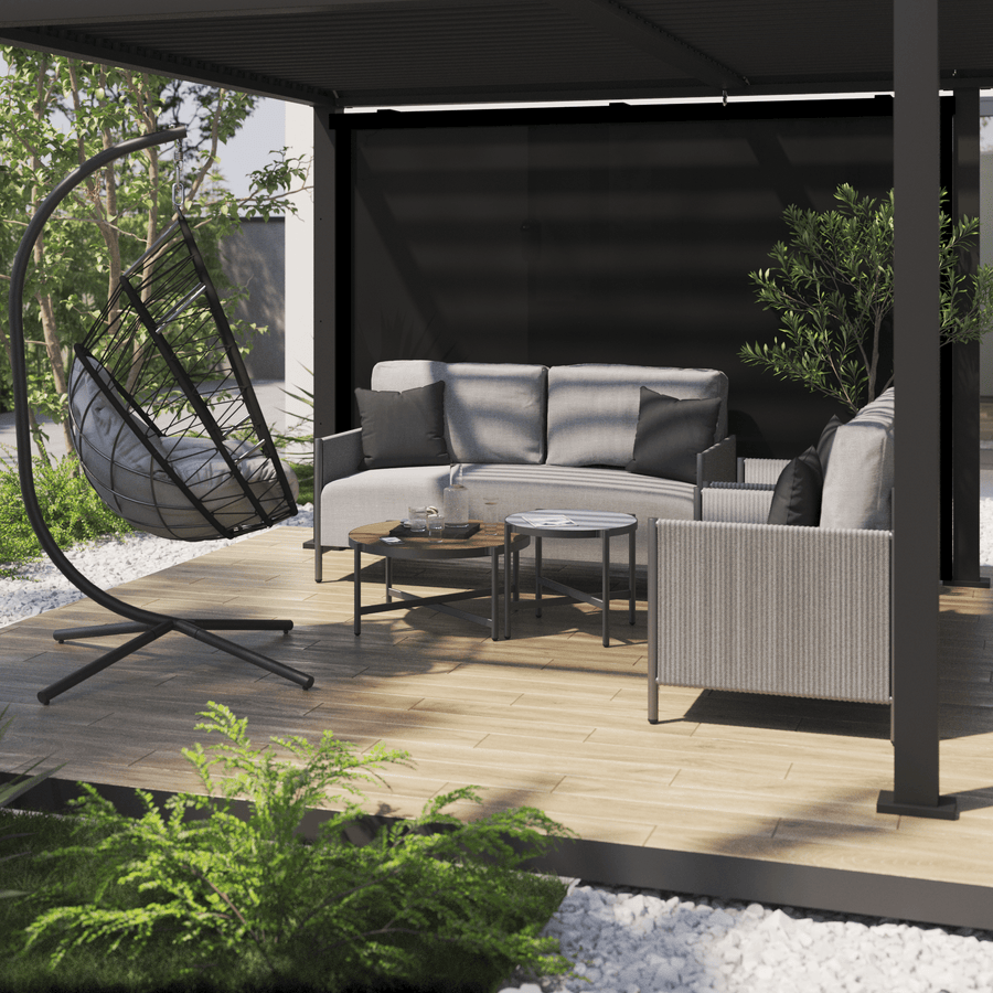 3m-wide pergola awning, anthracite, Naterial