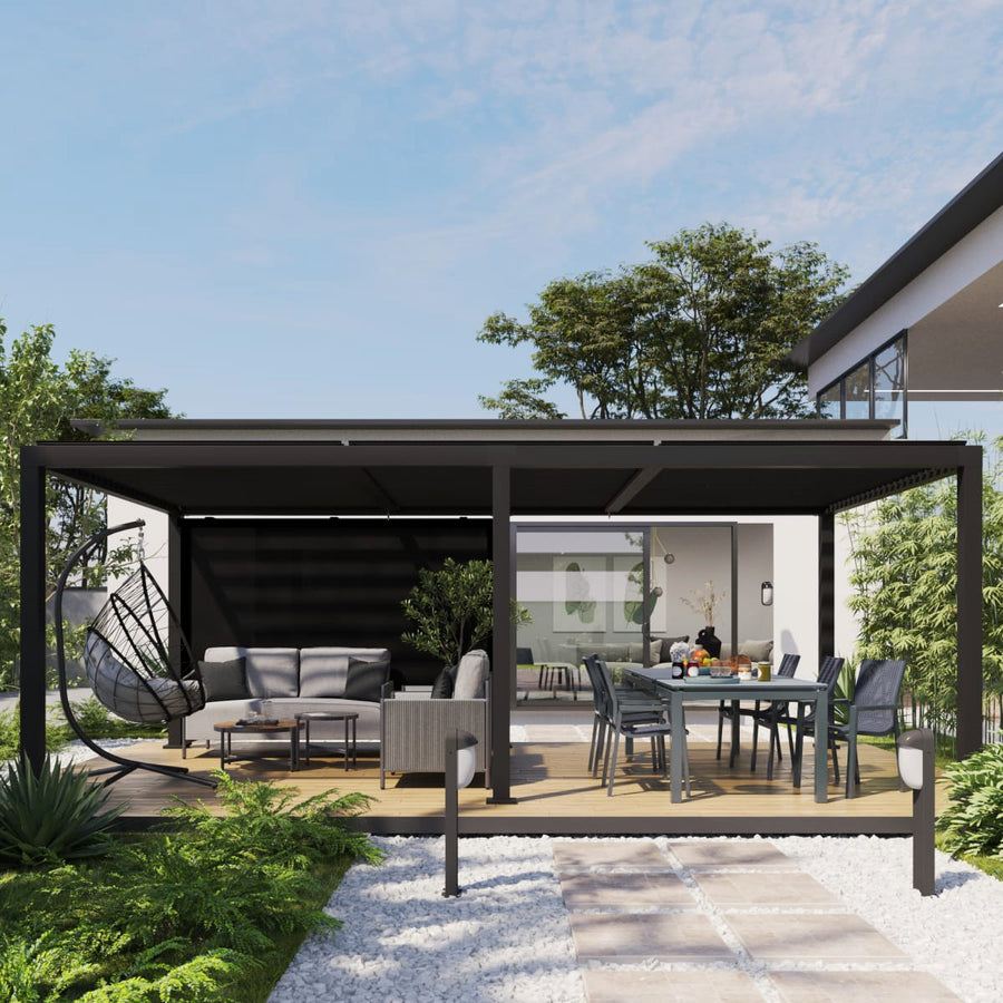 3m-wide pergola awning, anthracite, Naterial