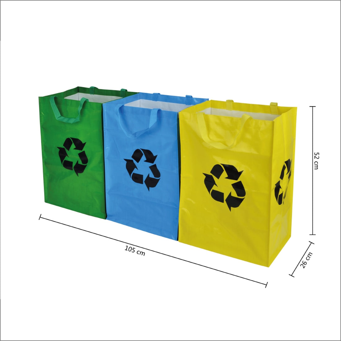 SET 3 PLASTIC BAGS 3X50L FOR RECYCLING COLLECTION