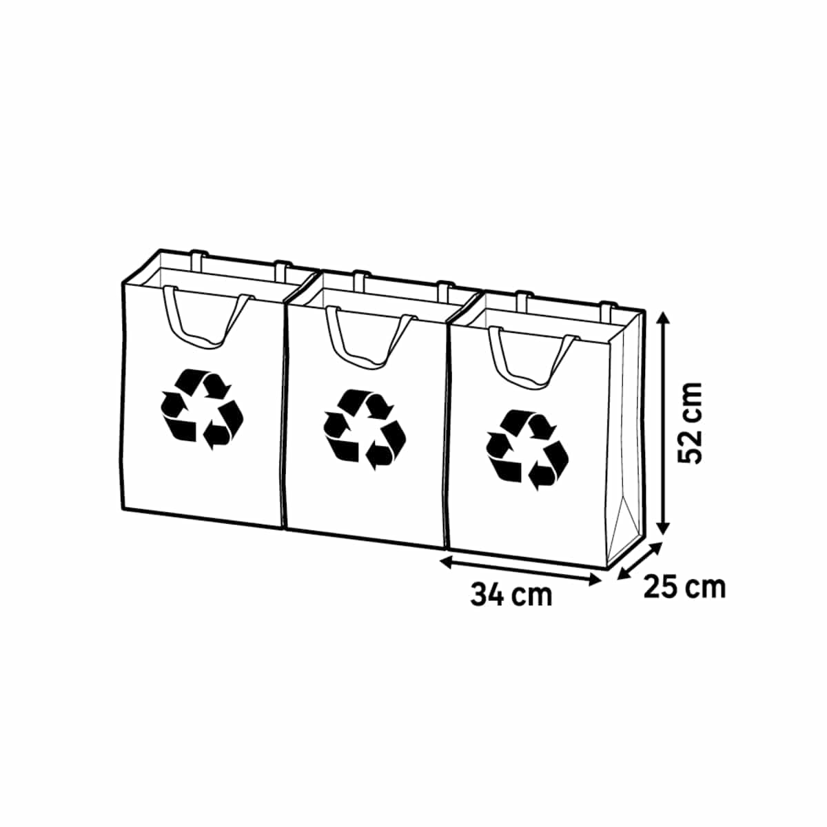 Bricocenter SET 3 PLASTIC BAGS 3X50L FOR RECYCLING COLLECTION