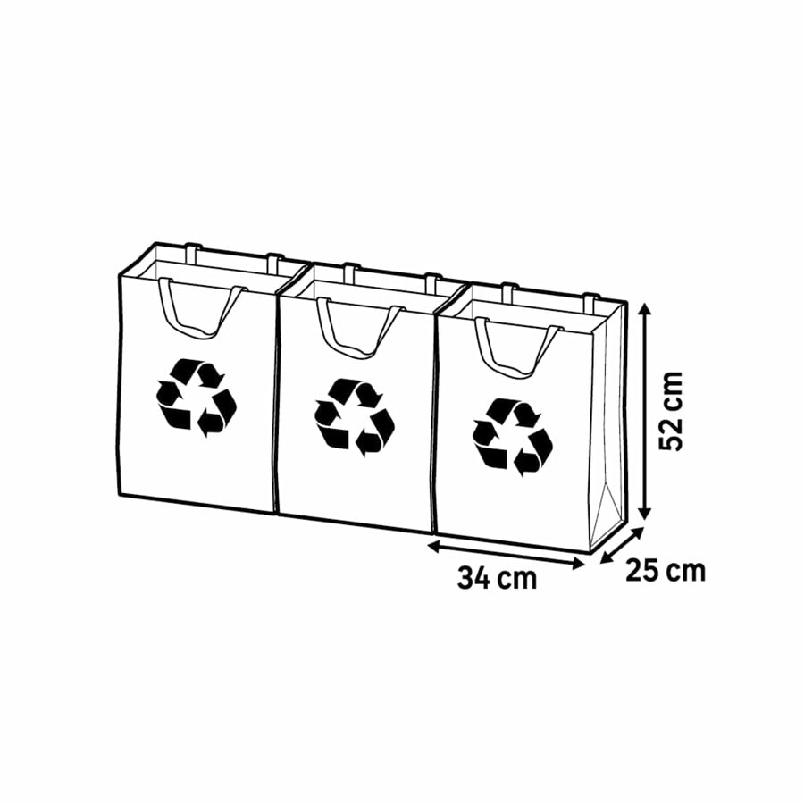 Bricocenter SET 3 PLASTIC BAGS 3X50L FOR RECYCLING COLLECTION