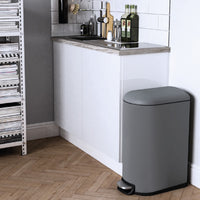 40L SLIM PEDAL BIN, GREY, SOFT CLOSING