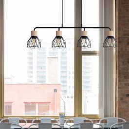 CLAYTON WOOD AND METAL CHANDELIER 84CM 4XE27=40W