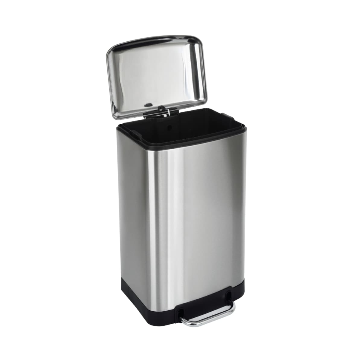 Bricocenter 30L SLIM PEDAL BIN, STAINLESS STEEL, FINGERPRINT RESISTANT, SOFT CLOSURE