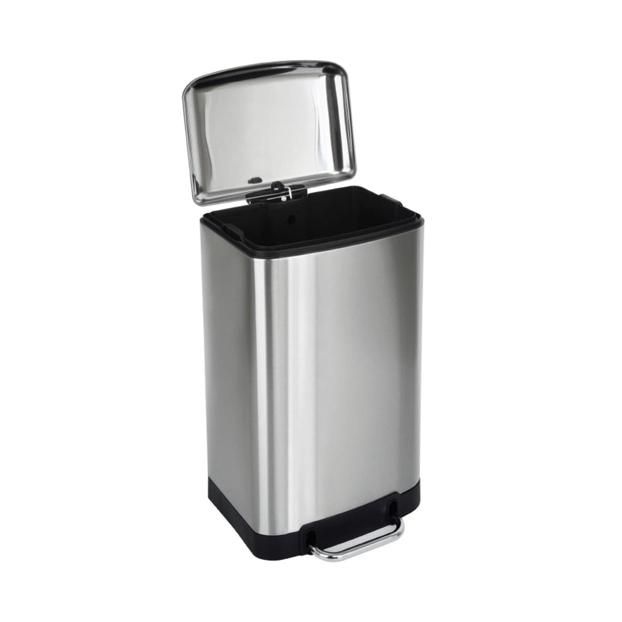 Bricocenter 30L SLIM PEDAL BIN, STAINLESS STEEL, FINGERPRINT RESISTANT, SOFT CLOSURE