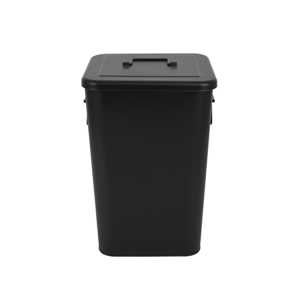 BLACK METAL DUSTBIN LT 26 WITH LID