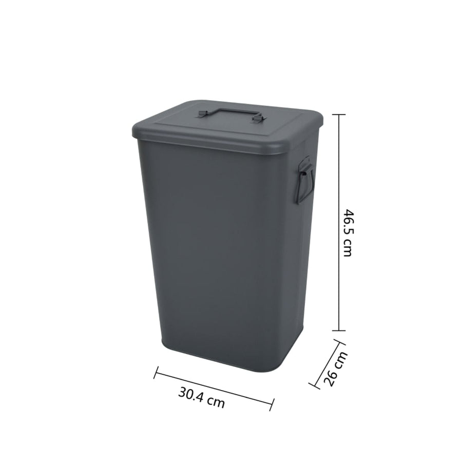 Bricocenter GREY METAL DUSTBIN LT 26 WITH LID