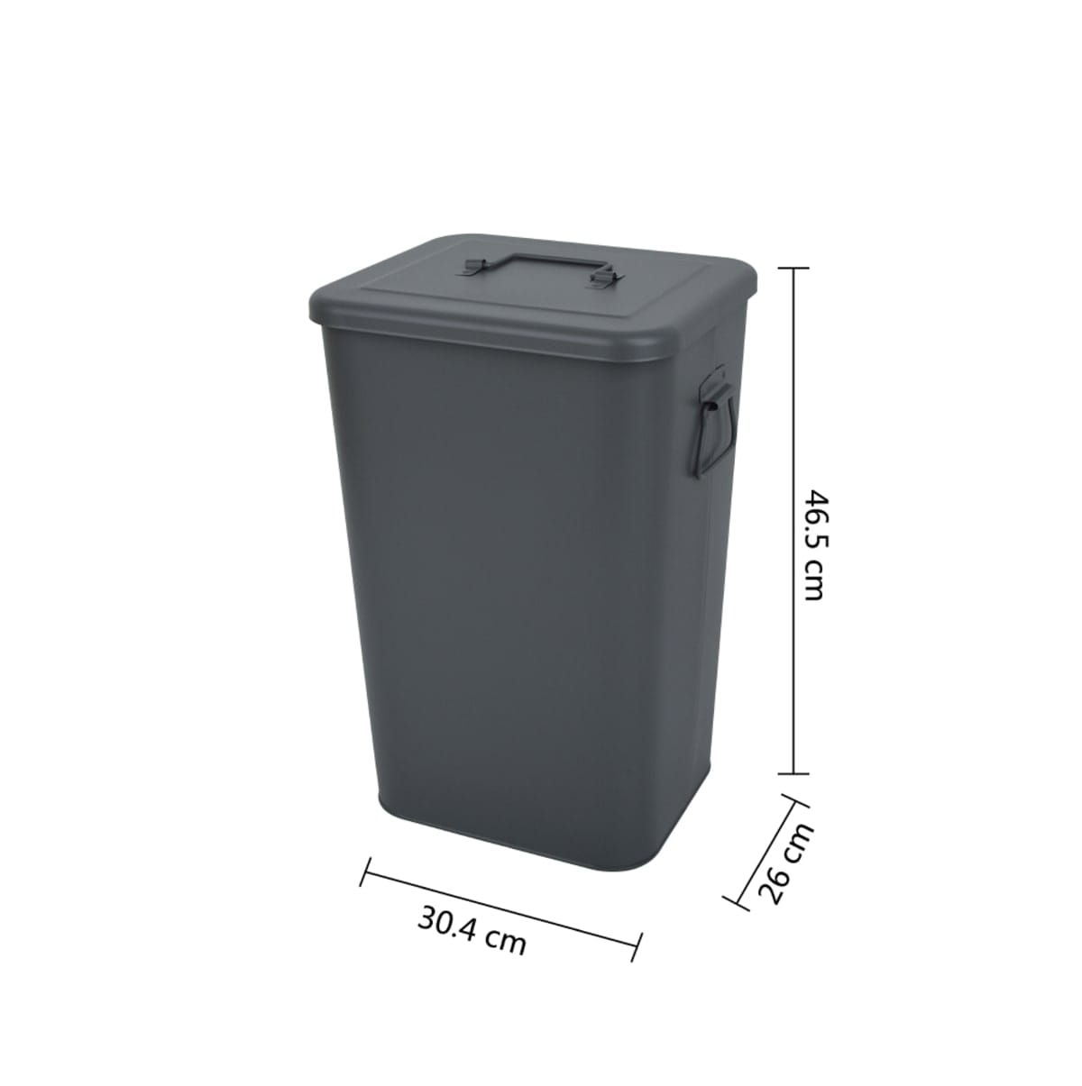 Bricocenter GREY METAL DUSTBIN LT 26 WITH LID