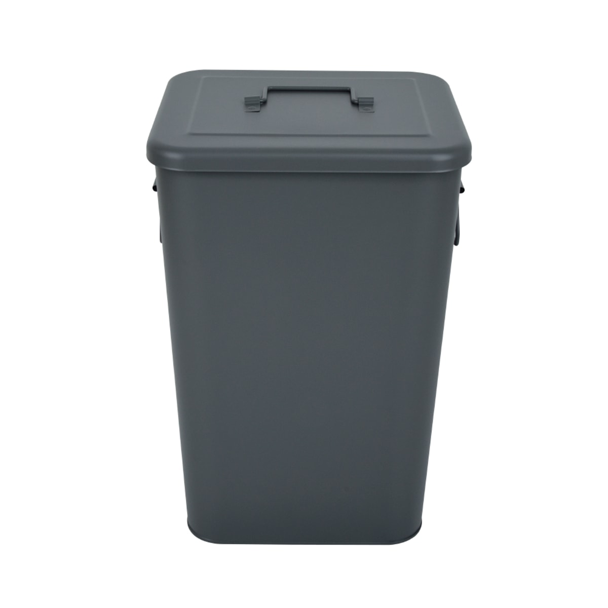 GREY METAL DUSTBIN LT 26 WITH LID