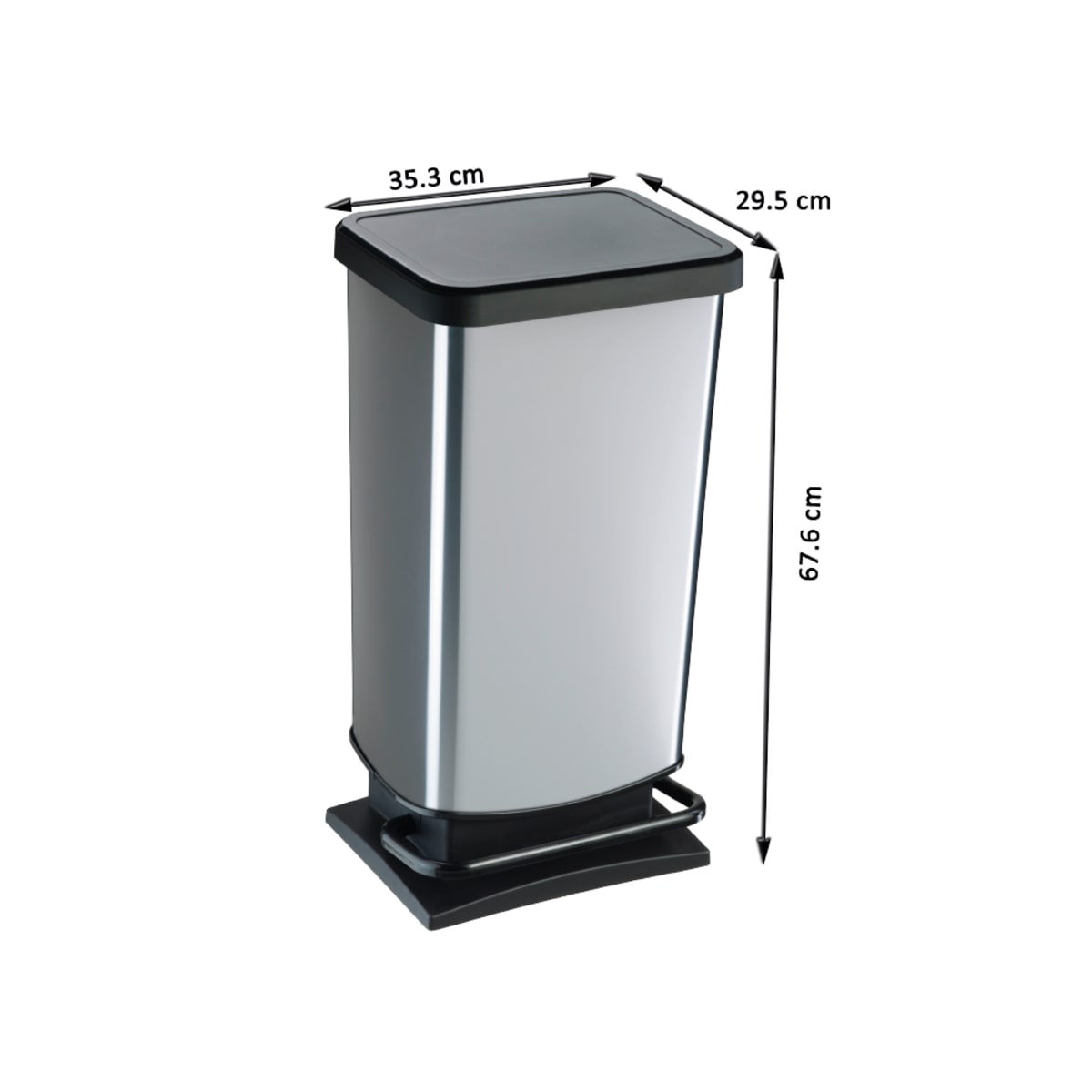 40L DUSTBIN - DELINIA - SIMPLA CARBONE - PLASTIC