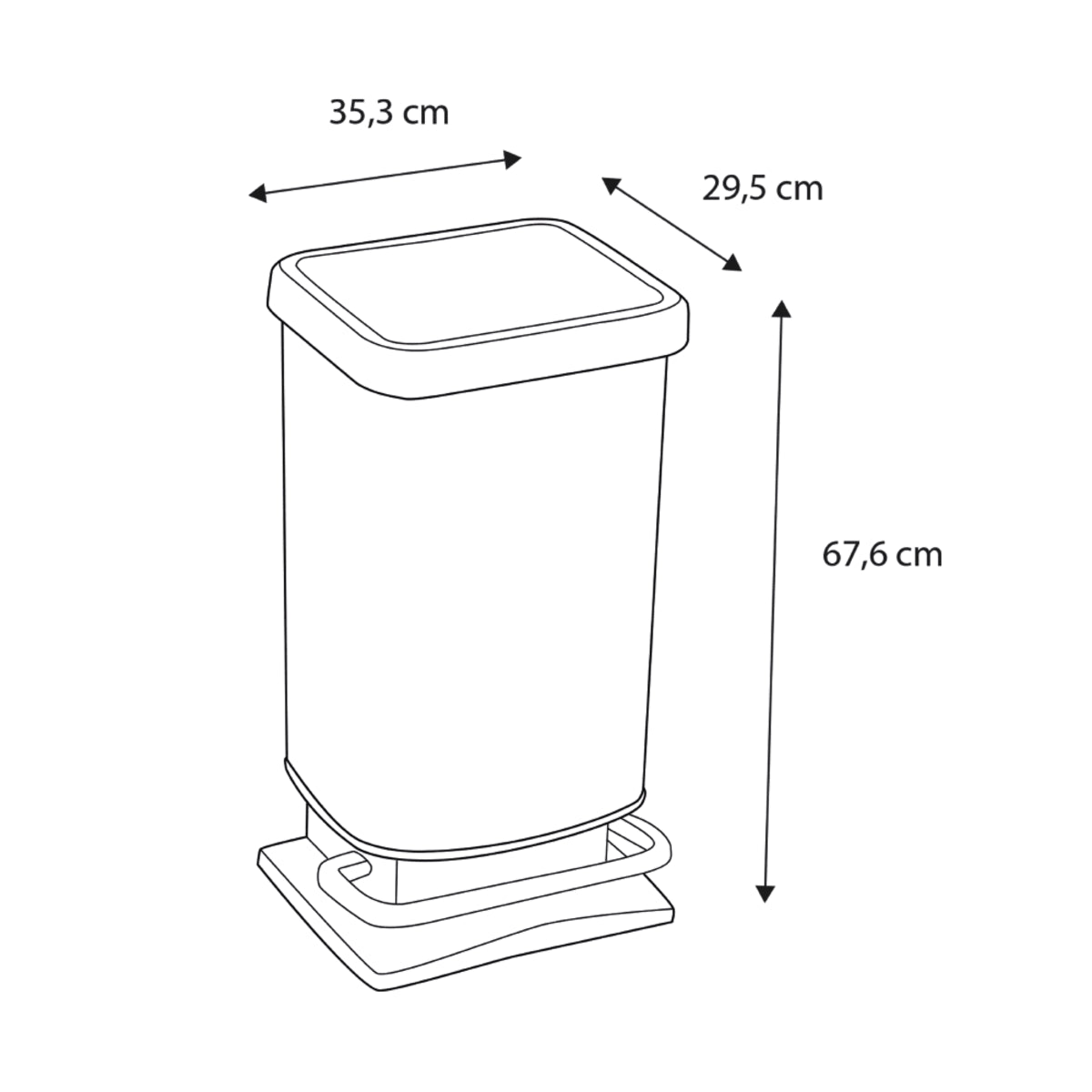 40L DUSTBIN - DELINIA - SIMPLA CARBONE - PLASTIC