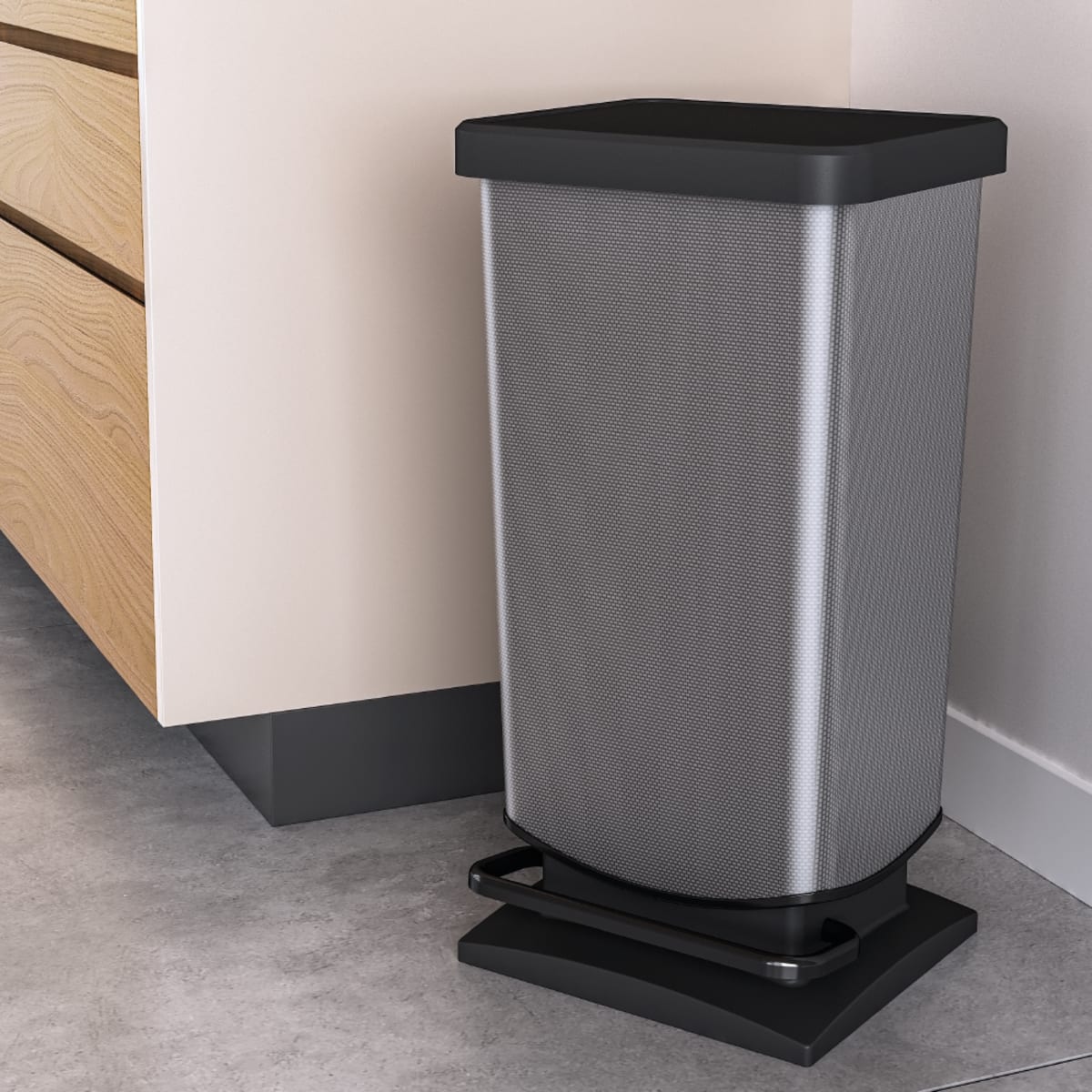 40L DUSTBIN - DELINIA - SIMPLA CARBONE - PLASTIC