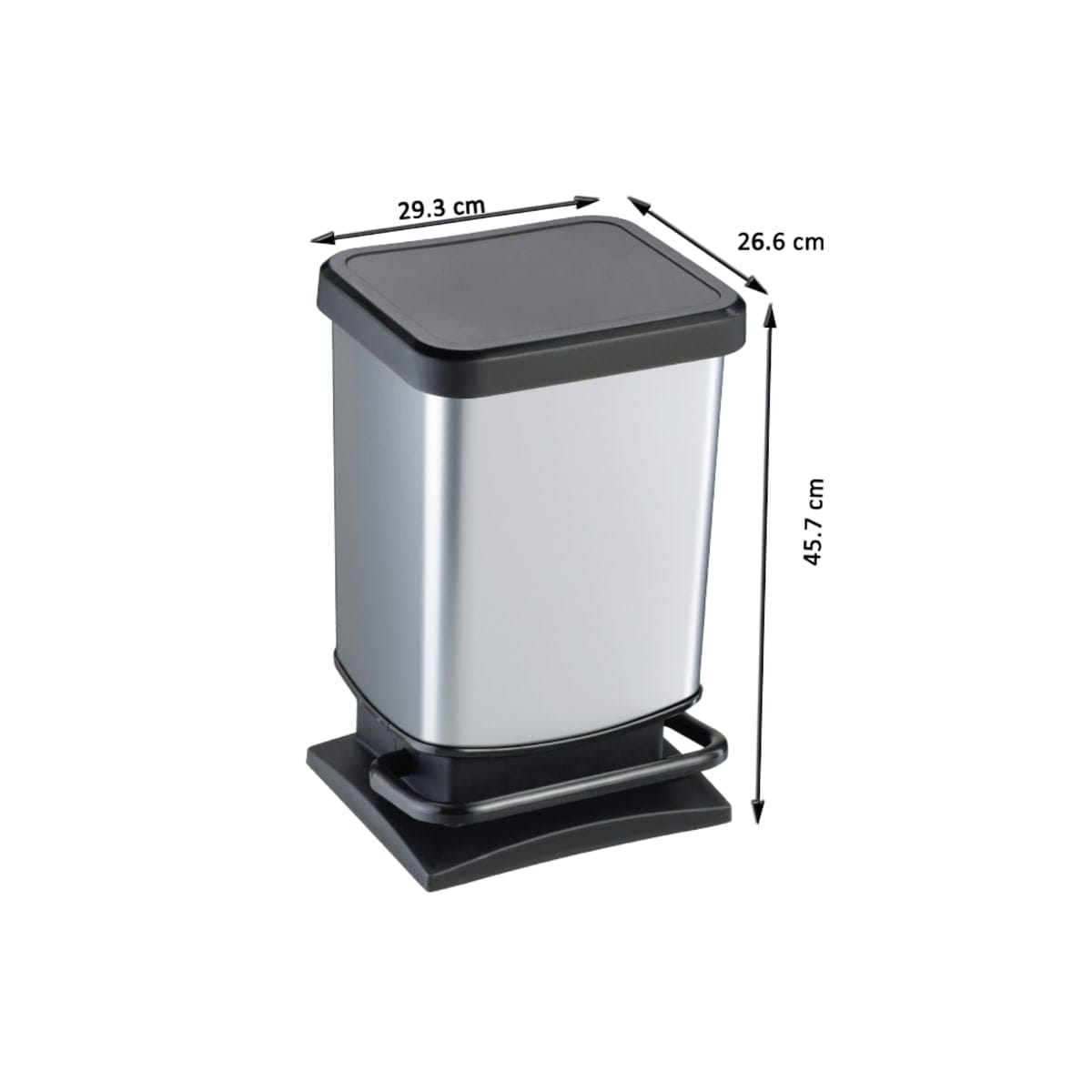 Bricocenter DUSTBIN GARBAGE CAN 20L - DELINIA -SIMPLA COAL - PLASTIC