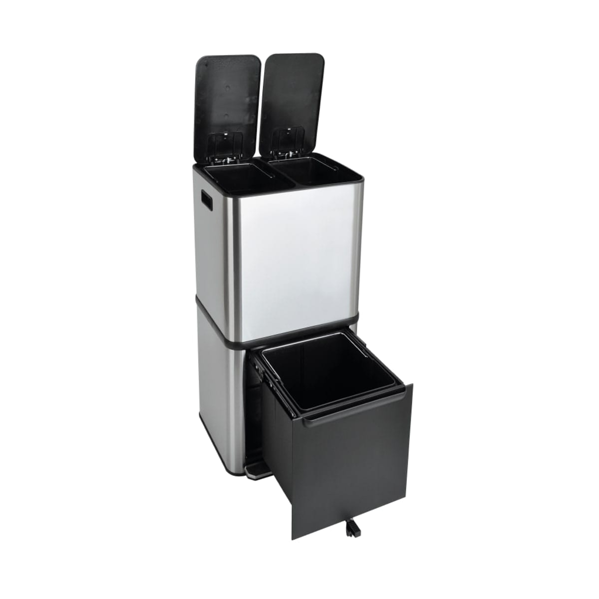 Bricocenter PEDAL BIN 2X15L AND SINGLE CONTAINER 20L, STAINLESS STEEL, SOFT CLOSING