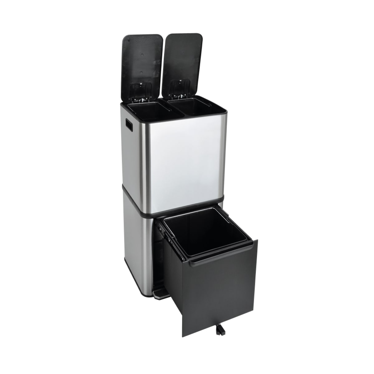 PEDAL BIN 2X15L AND SINGLE CONTAINER 20L, STAINLESS STEEL, SOFT CLOSING