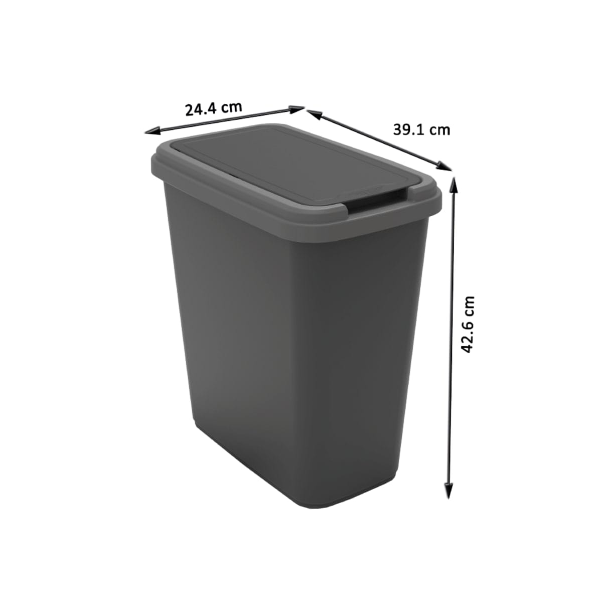 Bricocenter DUSTBIN GARBAGE CAN 25L- DELINIA - SWING BLACK - PLASTIC