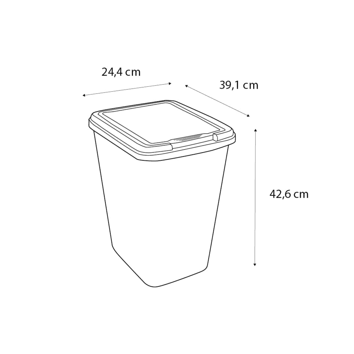 Bricocenter DUSTBIN GARBAGE CAN 25L- DELINIA - SWING BLACK - PLASTIC