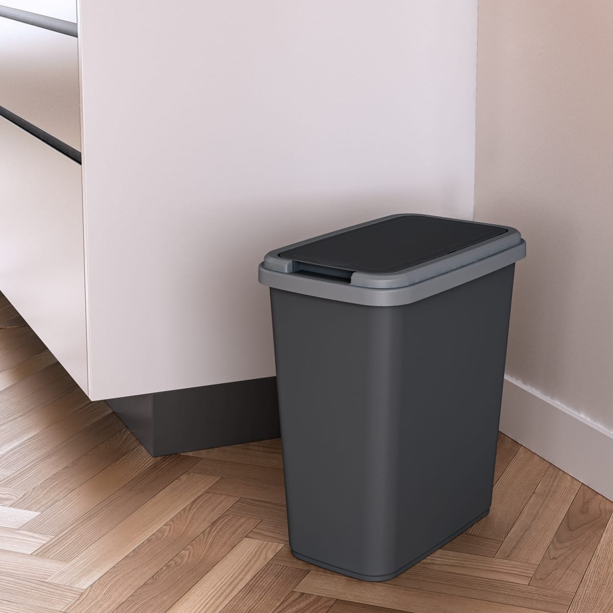 Bricocenter DUSTBIN GARBAGE CAN 25L- DELINIA - SWING BLACK - PLASTIC