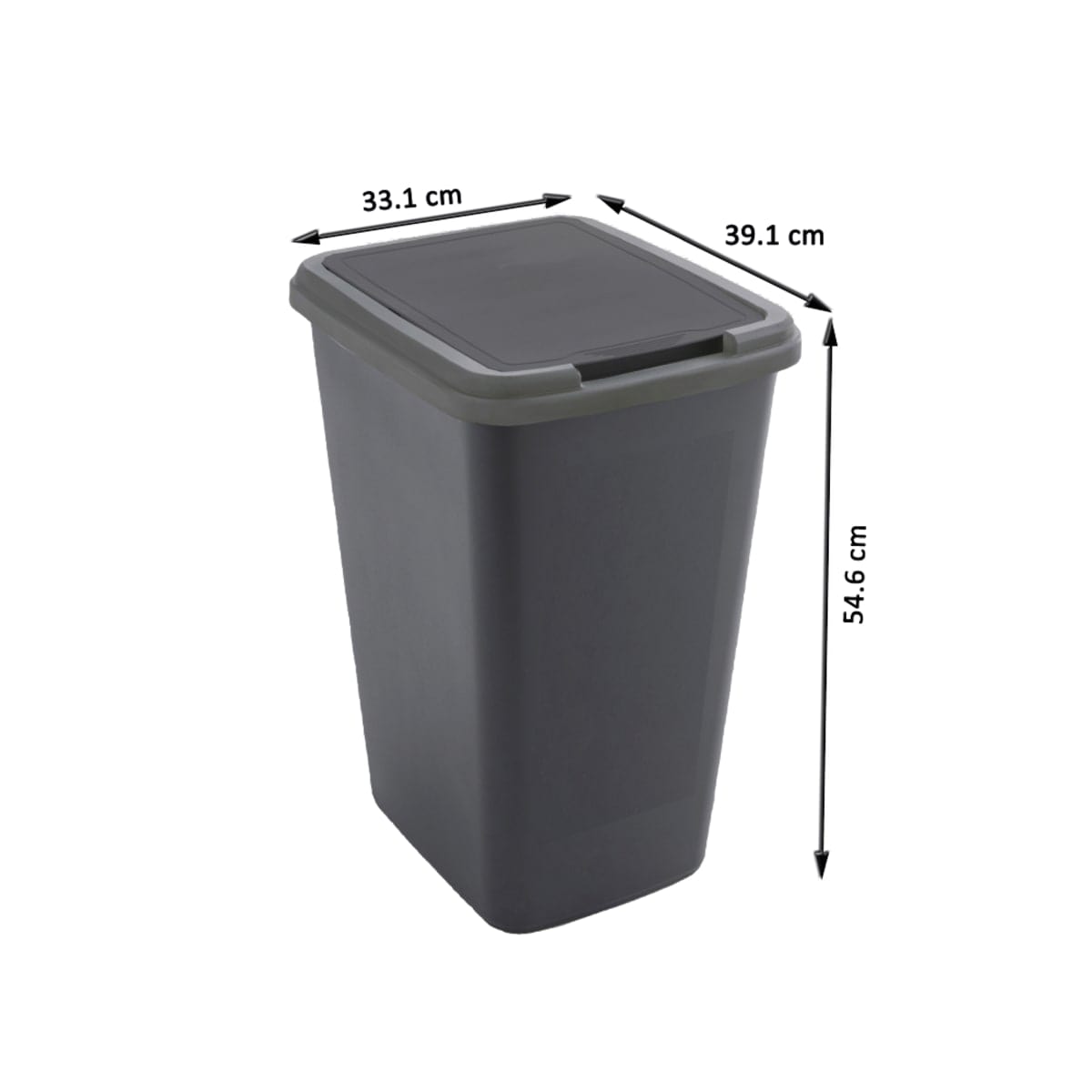Bricocenter 50Lt- DELINIA DUSTBIN - SWING BLACK - PLASTIC