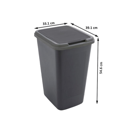 Bricocenter 50Lt- DELINIA DUSTBIN - SWING BLACK - PLASTIC