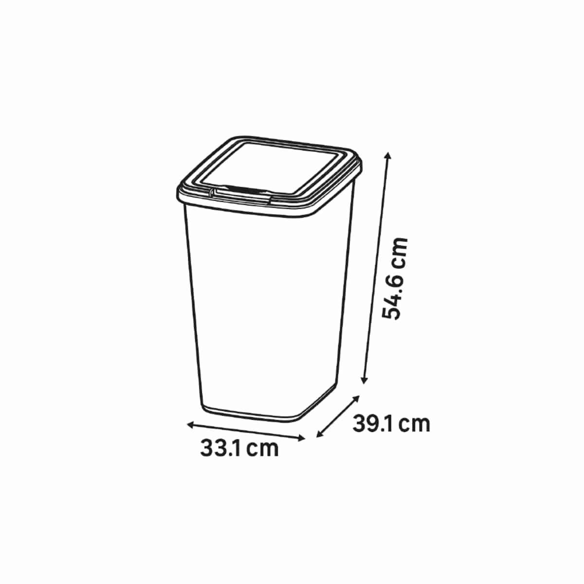 Bricocenter 50Lt- DELINIA DUSTBIN - SWING BLACK - PLASTIC