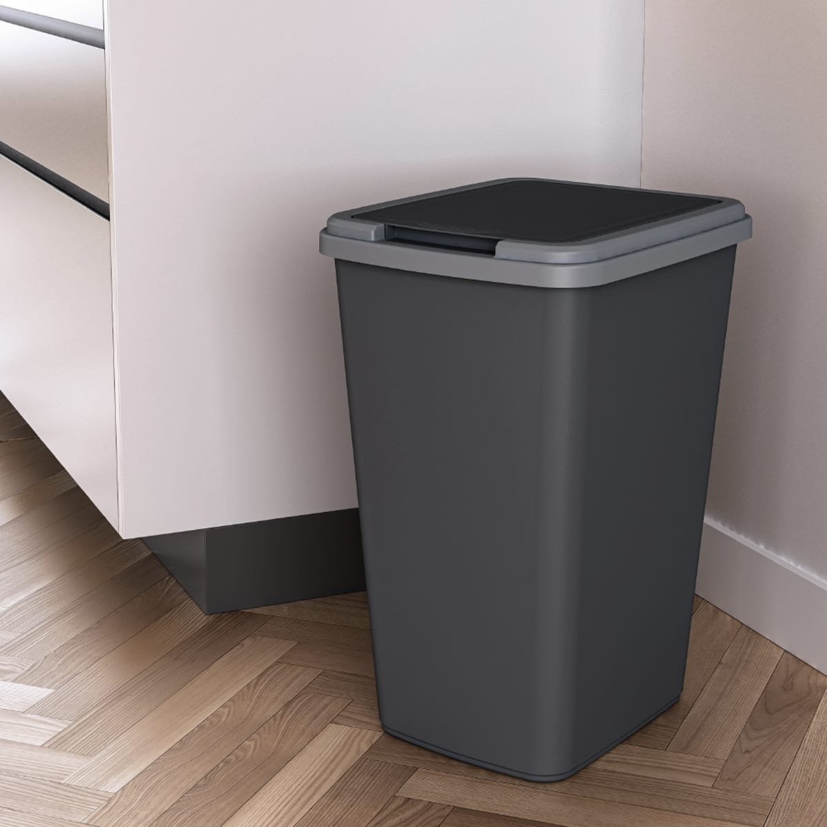 Bricocenter 50Lt- DELINIA DUSTBIN - SWING BLACK - PLASTIC