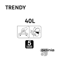 SELECTIVE DUSTBIN 40L - DELINIA -TRENDY GREY - PLASTIC