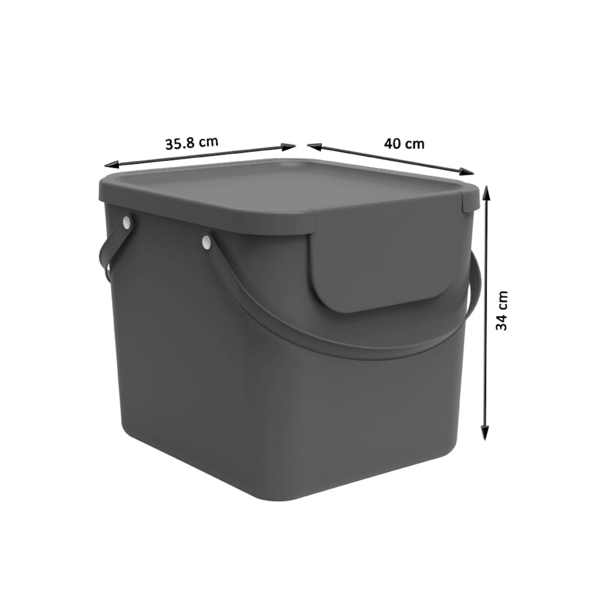 Bricocenter SELECTIVE DUSTBIN 40L - DELINIA -TRENDY GREY - PLASTIC