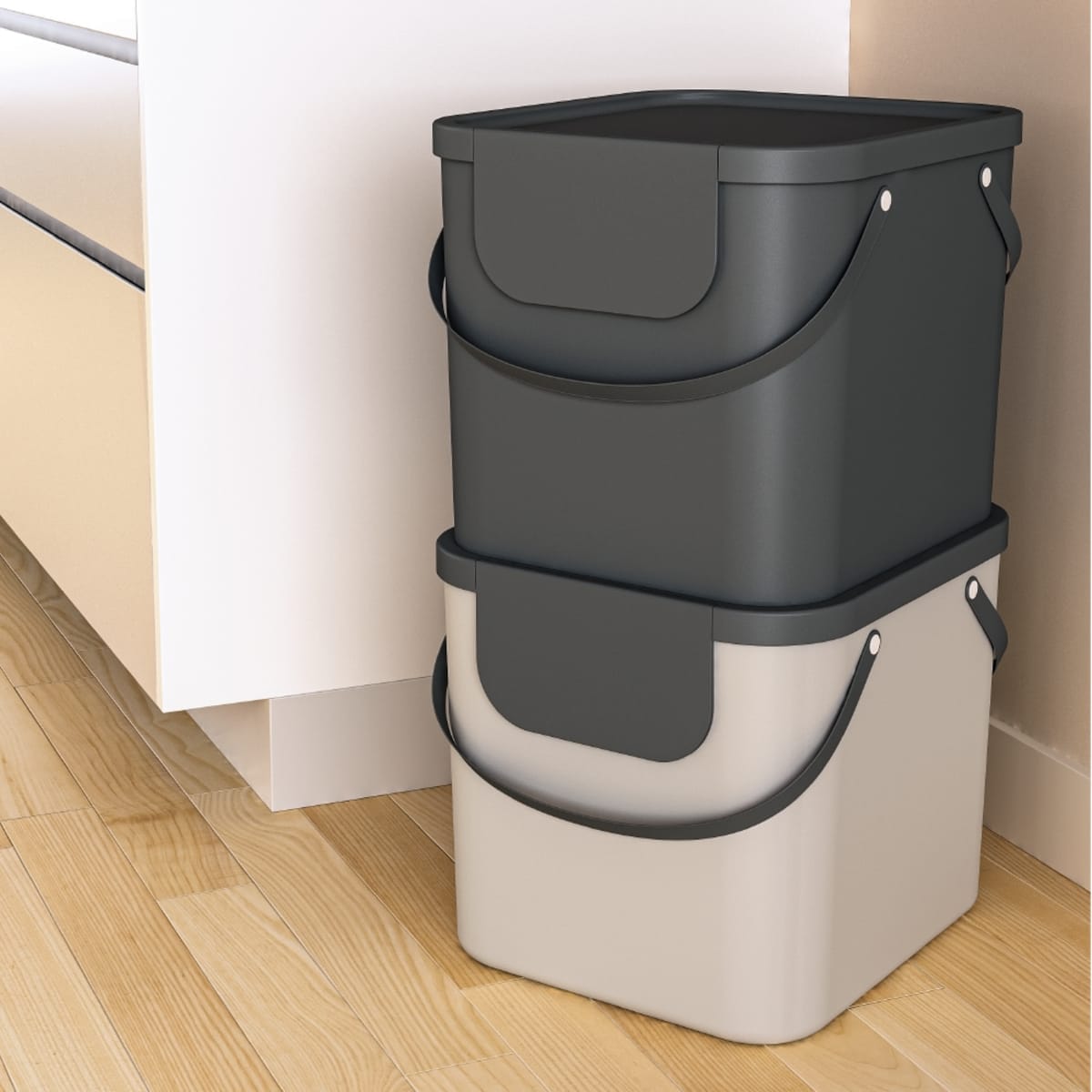 Bricocenter SELECTIVE DUSTBIN 40L - DELINIA -TRENDY GREY - PLASTIC