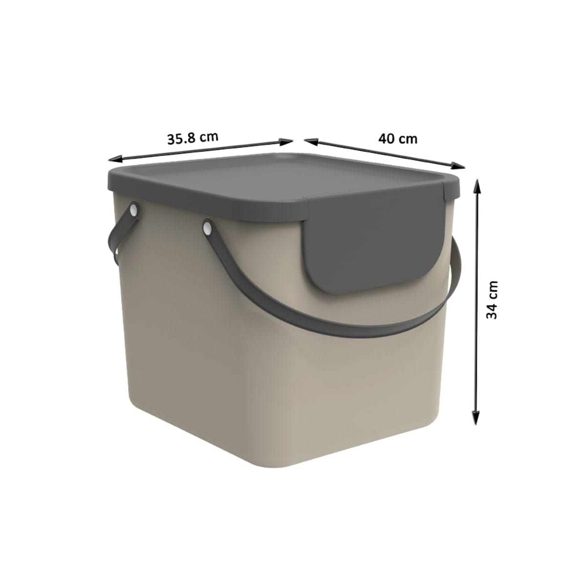 Bricocenter SELECTIVE DUSTBIN 40L - DELINIA -TRENDY TAUPE - PLASTIC